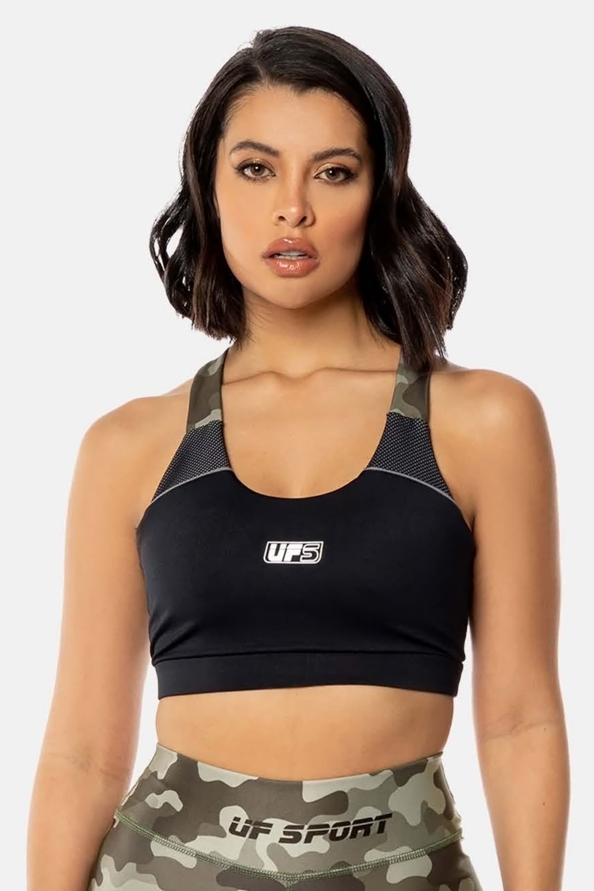 Conjunto Deportivo "Army" - Color Negro y Estampado Army -Talla Única: Se ajusta desde una talla 6 hasta una talla 12